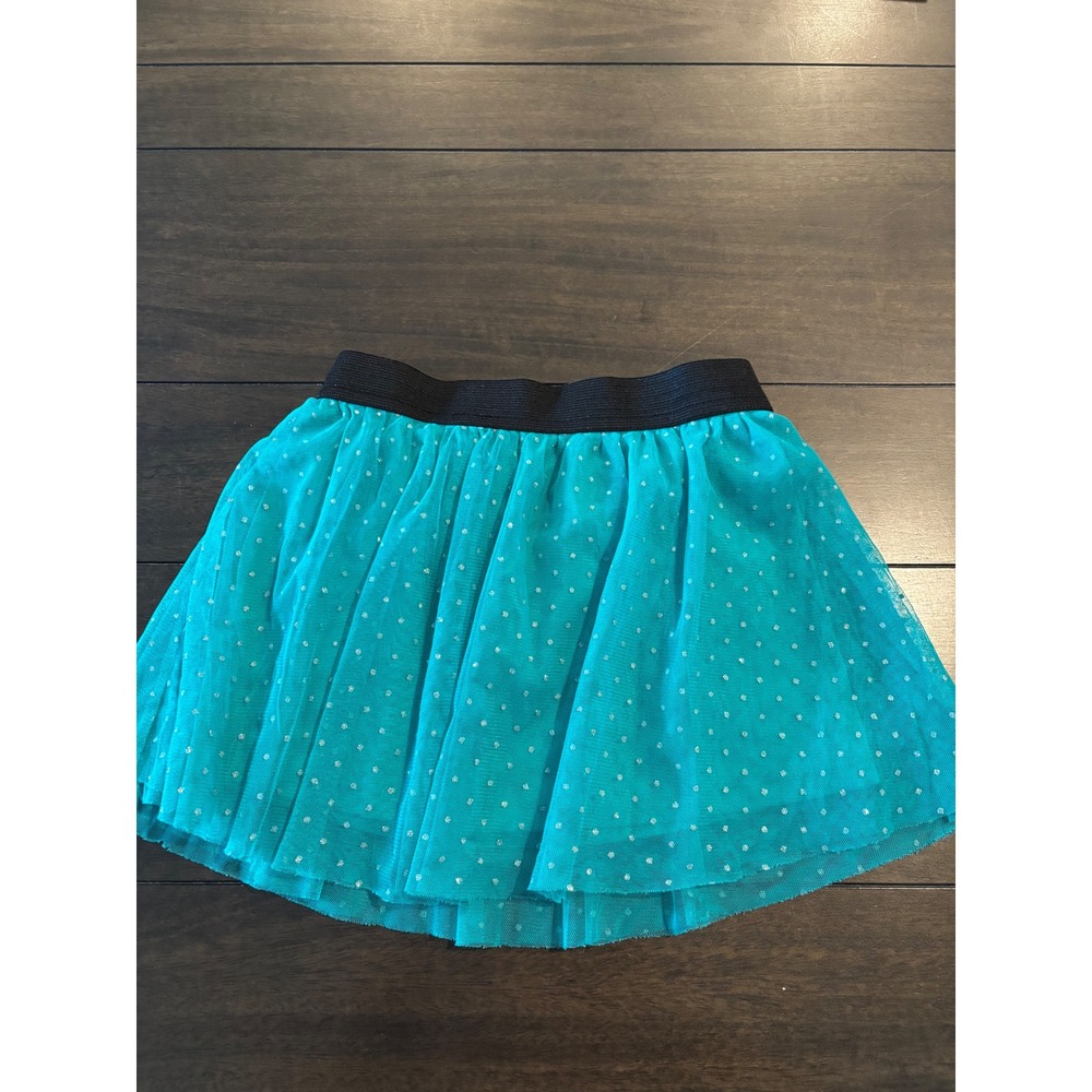 Epic Threads Girls Teal Tulle Glitter Polka Dot Tutu Skirt Size 5 Teal Silver